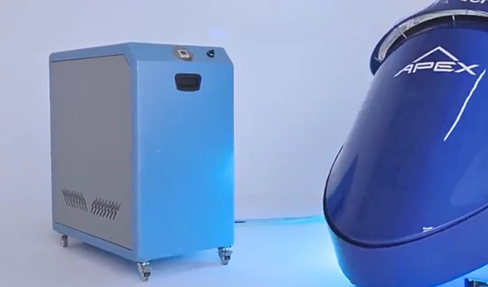 A photo of the Apex's Turbo Venturi system, which is designed for precise air pressure control to enhance oxygen delivery.